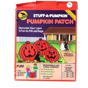 Vintage 1989 pumpkin leaf bag